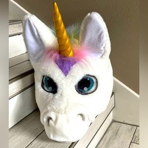 Unicorn Head Rainbow Costume Festival Hat.